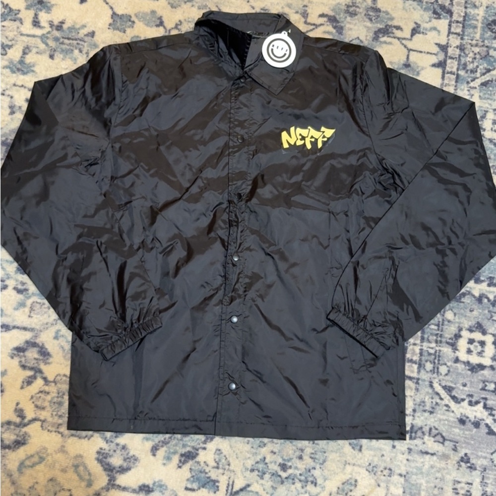 Neff Black Lightweight Jacket with Yellow Logo